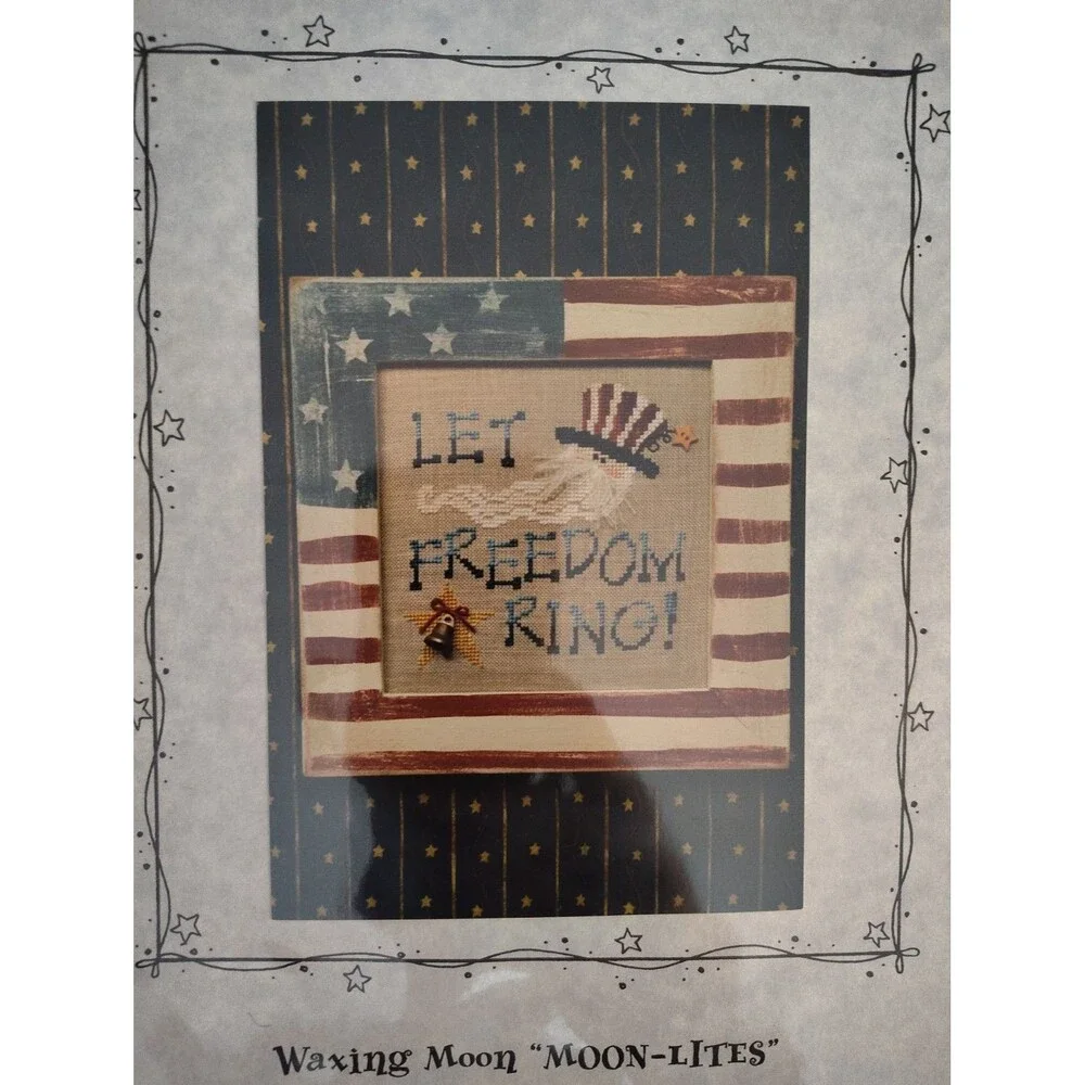 Waxing Moon Designs Cross Stitch Pattern Uncle Sam's Liberty Bell ML2 Americana